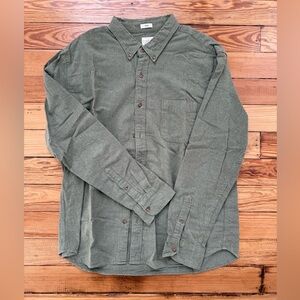 J.Crew green brushed twill XXL SLIM Button-Up Shirt, soft classic